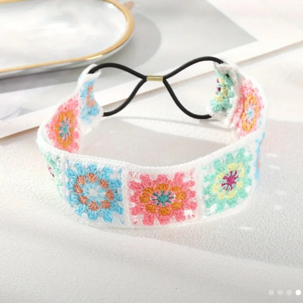 Handcrafted Headband 70s Hippie Style Statement Piece elastic